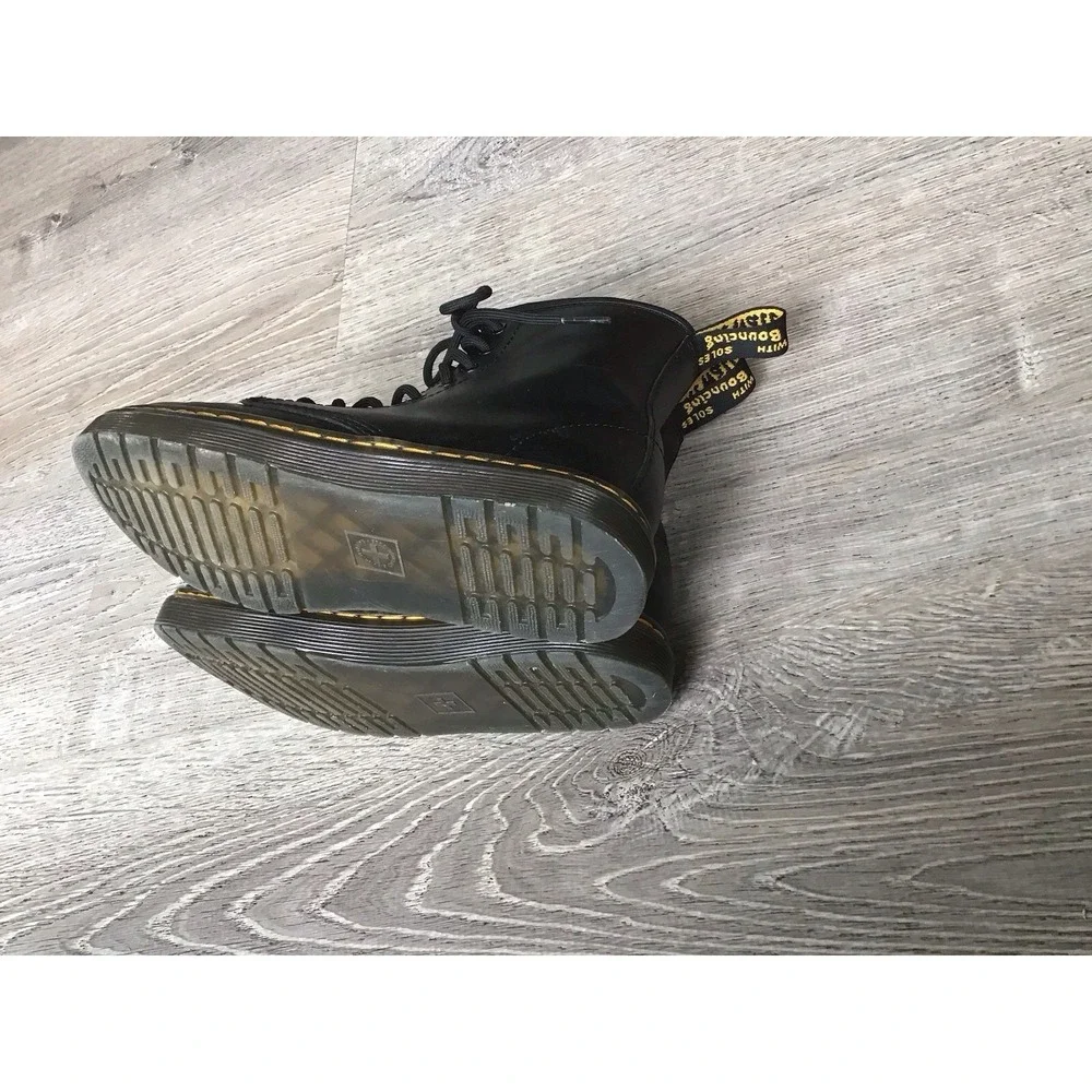 Doc Martens Zavala J Leather Combat Boots Black Kids Size 3 Youth Boot Dr.